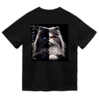 PALA's SHOP　cool、シュール、古風、和風、のPersian cat　Black&Gray Dry T-Shirt