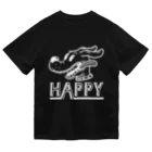 nidan-illustrationのhappy dog (white ink) ドライTシャツ