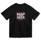 Graphic Design Works Quattroの地図マニア（MAP GEEK）・赤地図 ドライTシャツ