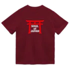 QUQU_WORKSのソウルオブジャパン 鳥居デザイン 白文字 ドライTシャツ