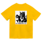 黒猫ファブリックのDrama is life with the dull cats cut out. ドライTシャツ