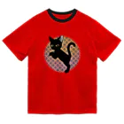 BATKEI ARTの黒猫と七宝文様 ドライTシャツ