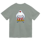 もしもしこちら文鳥のすもう文鳥よこづな　青ライン ドライTシャツ