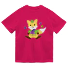 ばんぶーむーんのお店😺のかわいいキツネとブドウ Dry T-Shirt