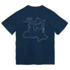 mutayuの青森県の地図 ドライTシャツ