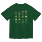 HIGARI BLUEの日本の蝶 Butterflies of Japan 1（本州、四国、九州  Honshu, Shikoku, Kyushu）★英名、和名、学名 [ダークカラー] ドライTシャツ