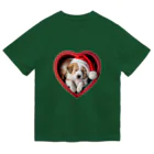 saitosekaiのクリスマスの癒しの子犬 ドライTシャツ