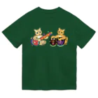 yamame1000ninの猫のシタールタブラ演奏 ドライTシャツ