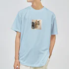 OkometoOmochiの横向き猫 ドライTシャツ