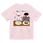 Lily bird（リリーバード）のパスタと白・桜文鳥ず ロゴ入り ドライTシャツ