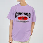 Never Say NeverのChicago～カレッジロゴ風～ Dry T-Shirt