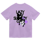 loveclonesのLAZY DAY SLOOPY GIRL 0574 ブラックフーディー女子 エロポップ ロゴ ドライTシャツ