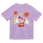 Lily bird（リリーバード）の落ち葉と焼き芋と文鳥ず ドライTシャツ