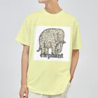 PALA's SHOP　cool、シュール、古風、和風、のelephant　　(backプリント）[一部表プリント」 ドライTシャツ