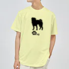 bow and arrow のパグ犬 ドライTシャツ