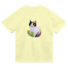 harupink🌸ペット似顔絵illustの三毛猫と菜の花 Dry T-Shirt