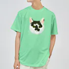 segasworksのねこさんのお顔（白黒ねこ） ドライTシャツ