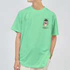 Lily bird（リリーバード）のうるうる黒柴犬ちゃん 英語ロゴ Dry T-Shirt