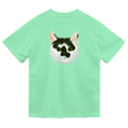 segasworksのねこさんのお顔（白黒ねこ） ドライTシャツ