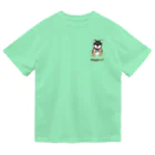Lily bird（リリーバード）のうるうる黒柴犬ちゃん 英語ロゴ ドライTシャツ