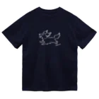 Chiyo.Wan(🐕🕊️のお店)のHanemimi犬　(白黒) Dry T-Shirt