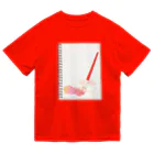 山田デイジーのスケッチブックと赤い筆と2匹のひつじ（えのぐ付き） Dry T-Shirt