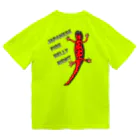 LalaHangeulのJAPANESE FIRE BELLY NEWT (アカハライモリ)　　バックプリント Dry T-Shirt