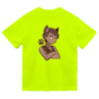 REDMOON_SAPPOROの黒猫耳三白眼少年 ドライTシャツ