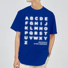 PyriteDesignの26 letters in the alphabet【Tshirt】【Design Color : White】【Design Print : Front ドライTシャツ