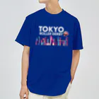 東京ローラーダービーのTokyo Skyline（White character) ドライTシャツ