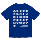 PyriteDesignの26 letters in the alphabet【Tshirt】【Design Color : White】【Design Print : Front ドライTシャツ