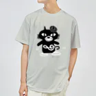 クロねこアワにゃん🐱のモノクロアワにゃん ドライTシャツ