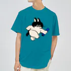 愉快レトロ雑貨屋★39太郎のバトンタッチ猫★ぽんちゃん(青組) ドライTシャツ