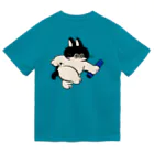 愉快レトロ雑貨屋★39太郎のバトンタッチ猫★ぽんちゃん(青組) Dry T-Shirt