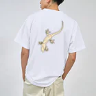 LalaHangeulのJapanese gecko(ニホンヤモリ)　英語デザイン ドライTシャツ