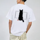 アトリエGINのロシアンブルー銀　「猫座り」 Tシャツ② ドライTシャツ