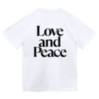 週5テニスの LOVE and PEACE(黒文字) Dry T-Shirt