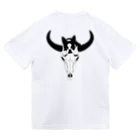 コチ(ボストンテリア)のバックプリント:ボストンテリア(牛の頭蓋骨)[v2.8k] Dry T-Shirt