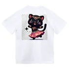 ベリーBellyの黒猫ベリーダンス ドライTシャツ