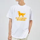 onehappinessのフラットコーテッドレトリバー　ガーベラ ドライTシャツ