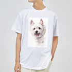 Momojiの犬画のウェスティ1 ドライTシャツ