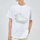 レフデザインのドヤ顔猫のノアくん　モノクロ ドライTシャツ