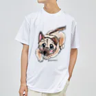 宇寅。の泥棒フェイスの子犬 ドライTシャツ