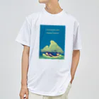 ari designの入道雲と歌川国芳の鯨（ちょっぴり派手バージョン） ドライTシャツ