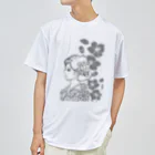 ki’s stampのWabisabiー椿(モノクロ) ドライTシャツ
