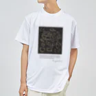 chiho_seal_shopのワモン アザラシ 柄 チャコール Ringed seal pattern Charcoal ドライTシャツ