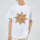 富羽彩絵の寄木　八芒星 ダビデの星 八角星、八線星、 星型八角形、ヘキサグラム  　縁起の良い神聖な図形  Dry T-Shirt
