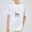 ゆいたっく／犬イラストのシンプルなイタグレ ドライTシャツ