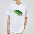 森図鑑の[森図鑑] サザナミインコ緑色 Dry T-Shirt