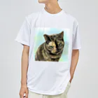 kinako-japanのサビ猫のオペラ座ちゃん ドライTシャツ